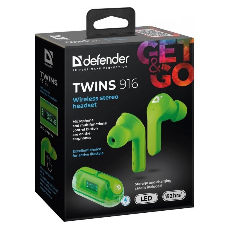 Słuchawki z mikrofonem Defender TWINS 916 bezprzewodowe Blue… | PartsPC.pl