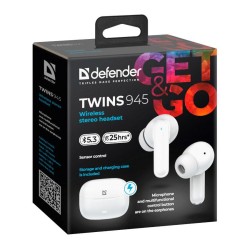 Słuchawki z mikrofonem Defender TWINS 945 bezprzewodowe Blue… | PartsPC.pl