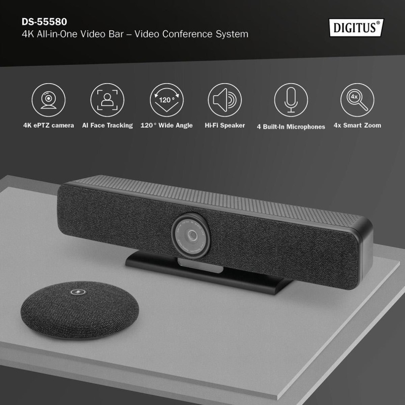 System wideokonferencji DIGITUS 4K ePTZ szeroki kąt 120° Sensor 2.8” 8MP