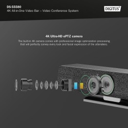 System wideokonferencji DIGITUS 4K ePTZ szeroki kąt 120° Sensor 2.8” 8MP