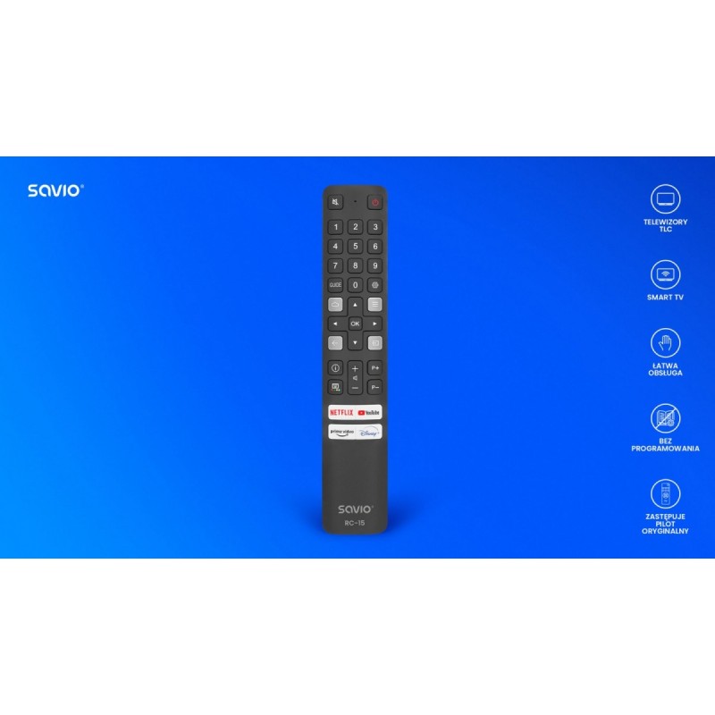 Pilot uniwersalny/zamiennik do TV TCL, Smart TV, RC-15 | PartsPC.pl