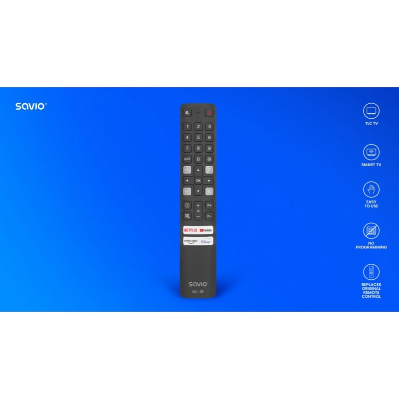 Pilot uniwersalny/zamiennik do TV TCL, Smart TV, RC-15 | PartsPC.pl