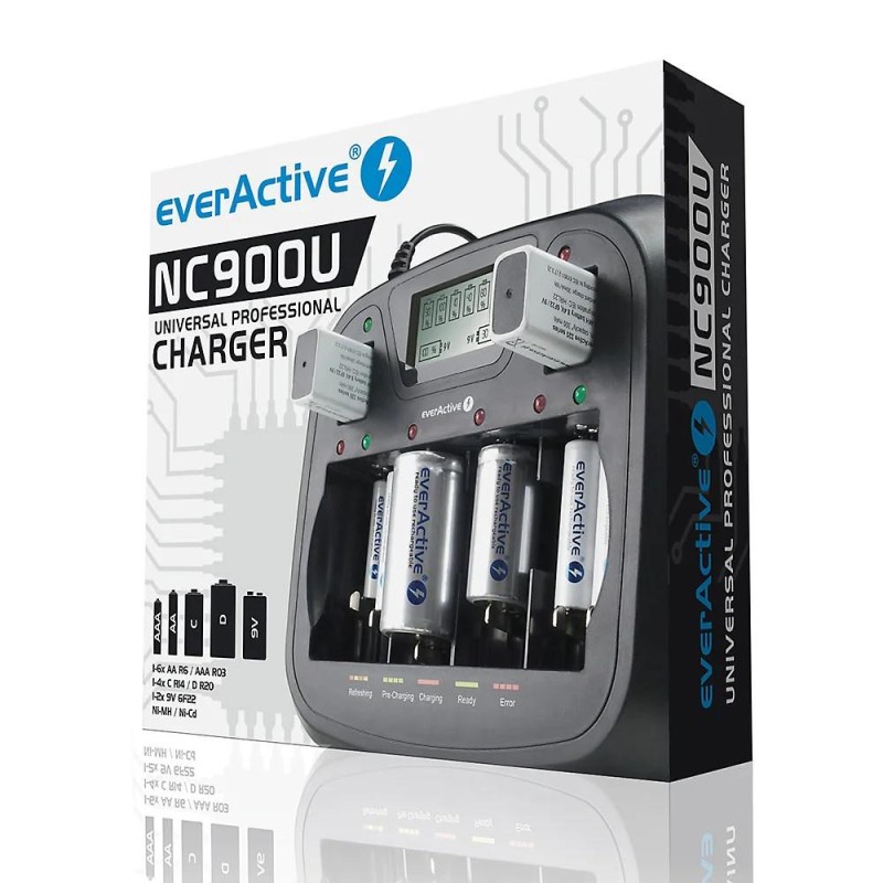 Ładowarka akumulatorków Ni-MH EverActive NC900U | PartsPC.pl