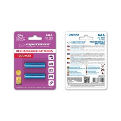 Akumulatorki AAA Esperanza 1000mAh 2szt. niebieskie | PartsPC.pl