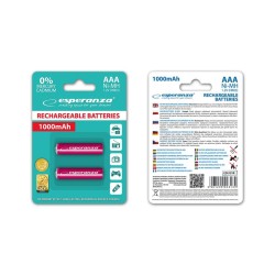 Akumulatorki AAA Esperanza 1000mAh 2szt. czerwone | PartsPC.pl