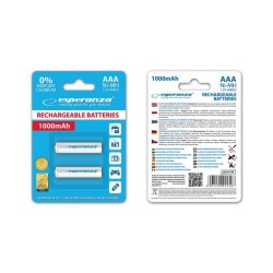 Akumulatorki AAA Esperanza 1000mAh 2szt. białe | PartsPC.pl