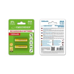 Akumulatorki AAA Esperanza 1000mAh 2szt. żółte | PartsPC.pl