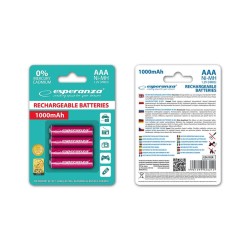 Akumulatorki AAA Esperanza 1000mAh 4szt. czerwone | PartsPC.pl