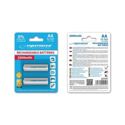 Akumulatorki AA Esperanza 2000mAh 2szt. białe | PartsPC.pl