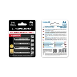 Akumulatorki AA Esperanza 2600mAh 4szt. czarne | PartsPC.pl