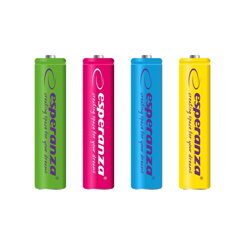 Akumulatorki AAA Esperanza 1000mAh 4szt. mix kolorów | PartsPC.pl