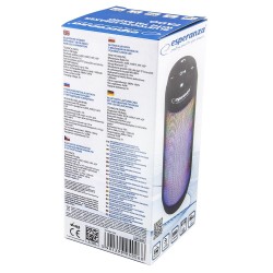 Głośnik Bluetooth Esperanza Fado EP133K FM LED czarny