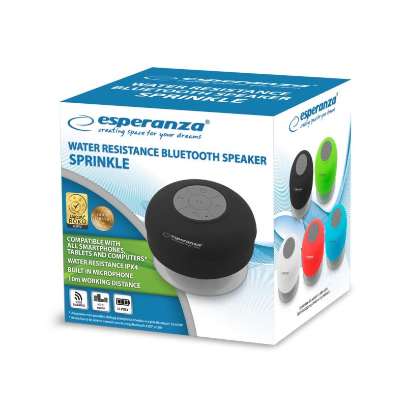 Głośnik Bluetooth Esperanza Sprinkle EP124K Czarny | PartsPC.pl