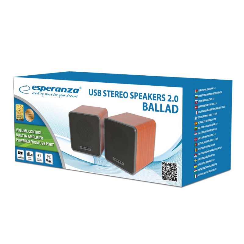 Głośniki 2.0 Esperanza USB Ballad | PartsPC.pl