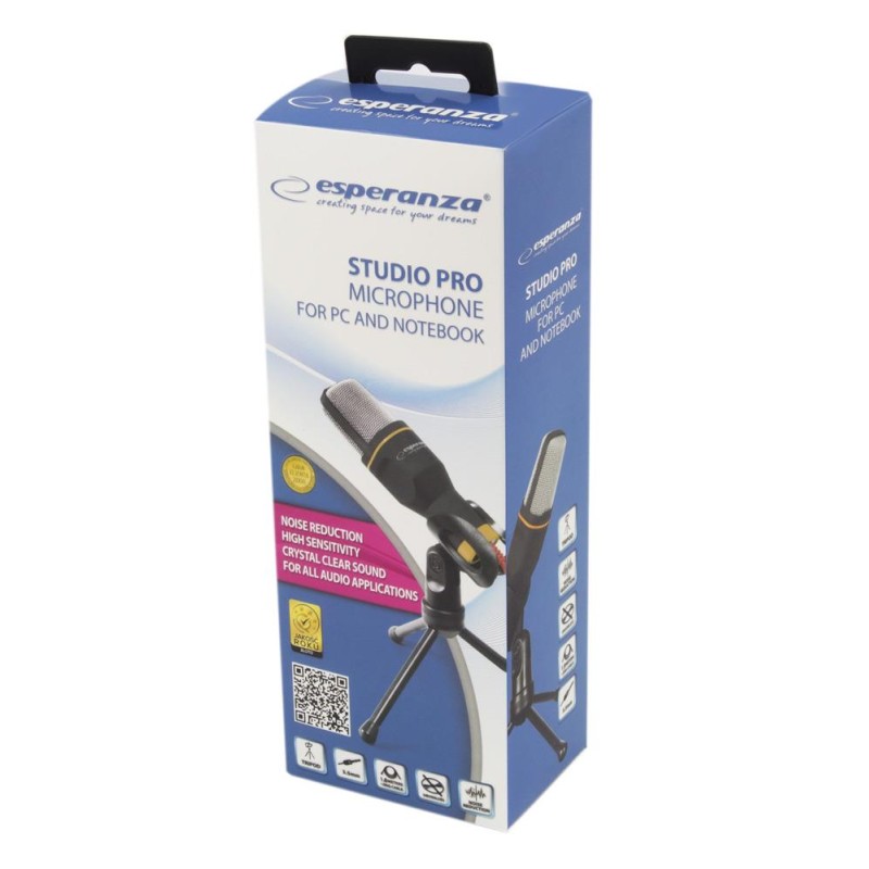 Mikrofon na statywie Esperanza EH182 "Studio pro" do PC i no… | PartsPC.pl