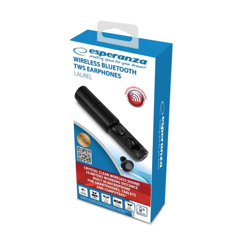 Słuchawki z mikrofonem Esperanza TWS LAUREL EH227K bluetooth… | PartsPC.pl