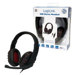 Słuchawki stereo LogiLink HS0033 z mikrofonem HQ | PartsPC.pl