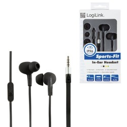 Słuchawki z mikrofonem HS0042 LogiLink czarne | PartsPC.pl