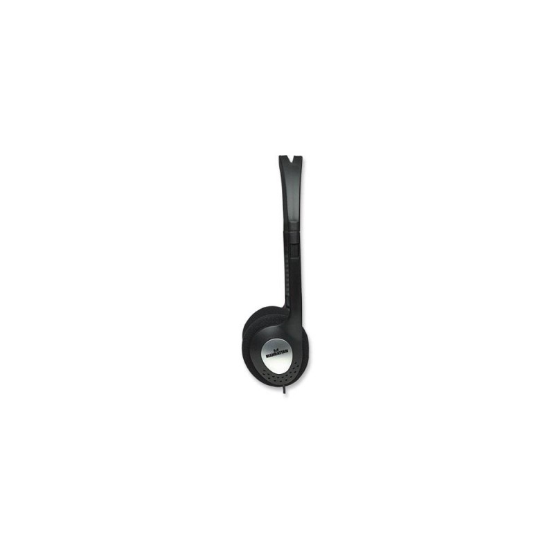 Słuchawki Manhattan 2,2m Czarne Stereo | PartsPC.pl