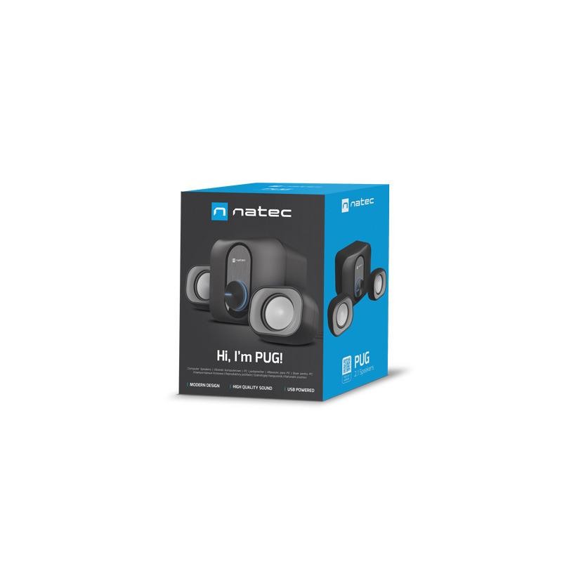 Głośniki Natec Pug 11W RMS 2.1 Czarne | PartsPC.pl