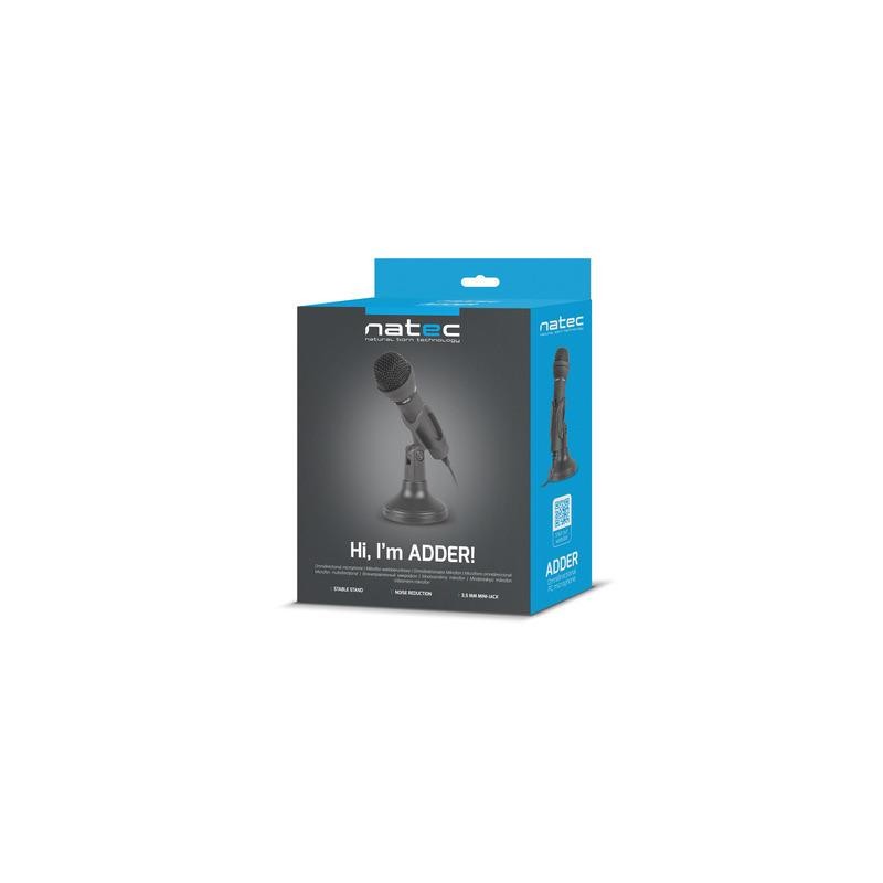 Mikrofon Natec ADDER Black | PartsPC.pl
