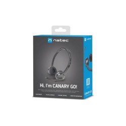 Słuchawki z mikrofonem Natec Canary Go czarne | PartsPC.pl