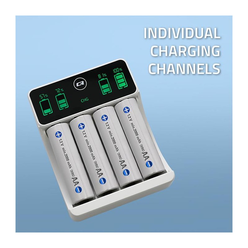 Ładowarka Qoltec do akumulatorków Ni-MH typu R03 AAA R6 AA |… | PartsPC.pl