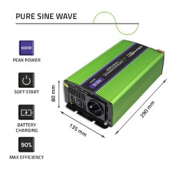 Przetwornica napięcia Qoltec Monolith | ładowanie baterii | UPS | 300W |
