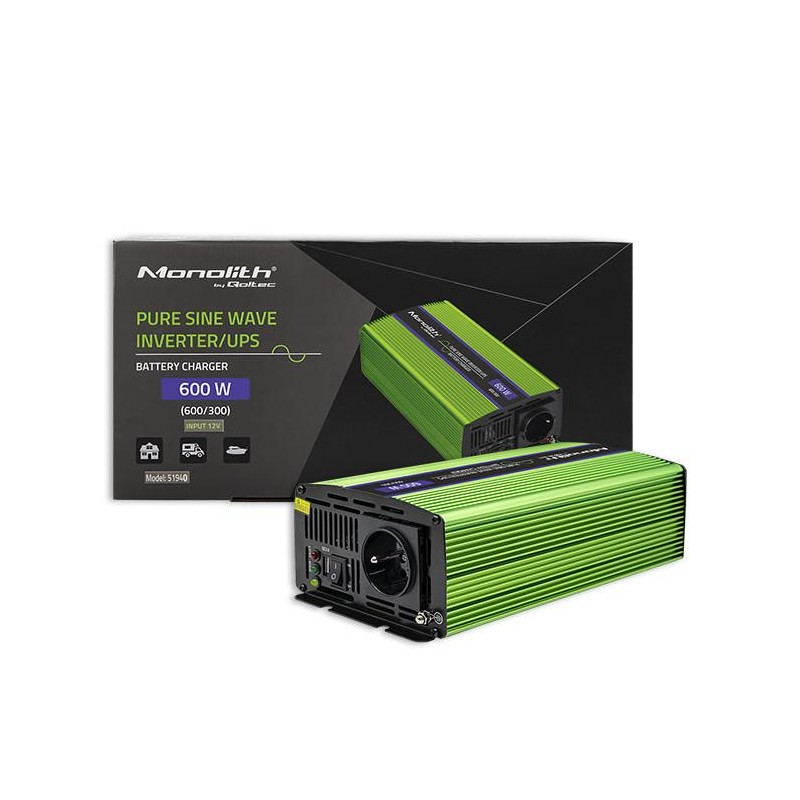 Przetwornica napięcia Qoltec Monolith | ładowanie baterii | UPS | 300W |