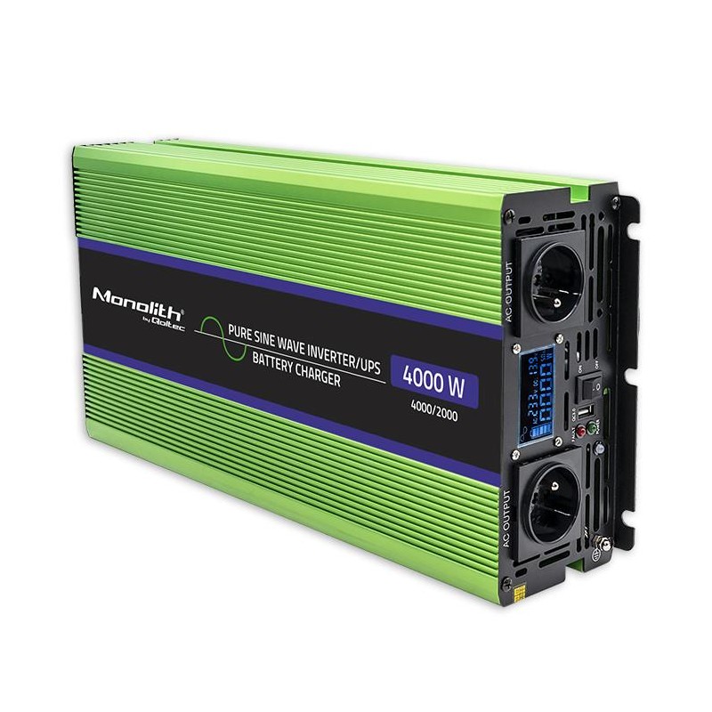 Przetwornica napięcia Qoltec Monolith | ładowanie baterii | UPS| 2000W |
