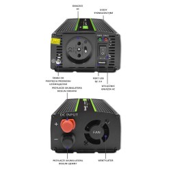 Przetwornica napięcia Qoltec Monolith | 600W | 1200W | 12V n… | PartsPC.pl