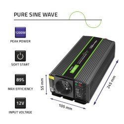 Przetwornica napięcia Qoltec Monolith | 600W | 1200W | 12V n… | PartsPC.pl