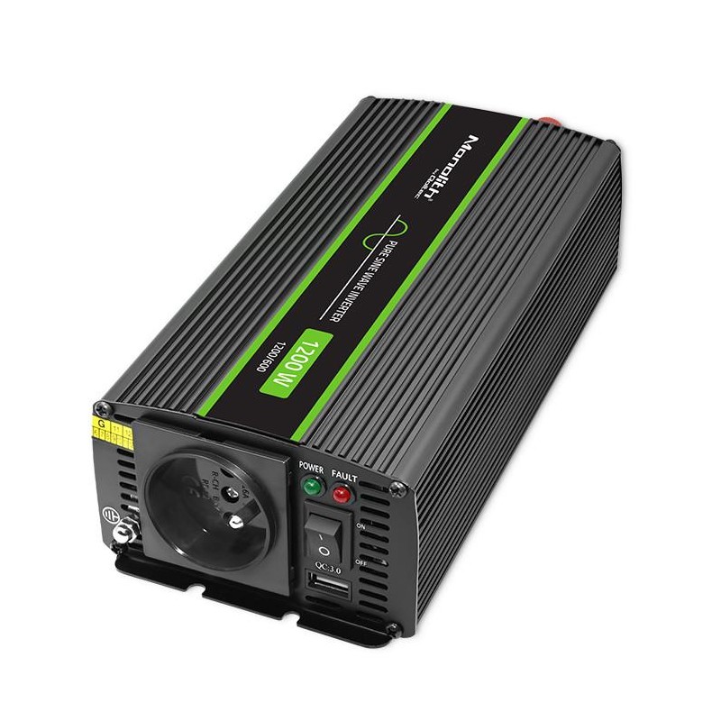 Przetwornica napięcia Qoltec Monolith | 600W | 1200W | 12V n… | PartsPC.pl