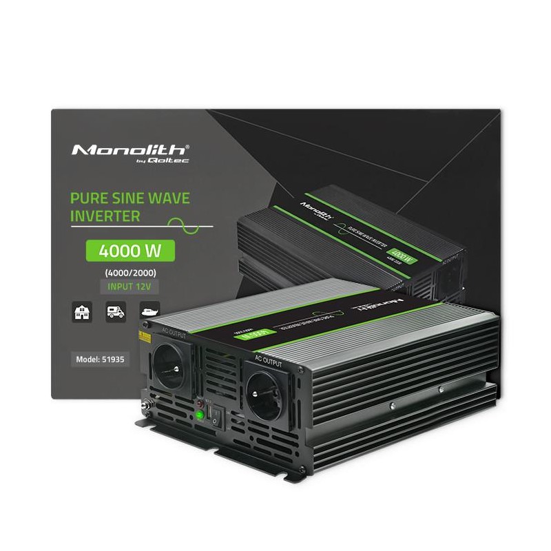 Qoltec Przetwornica napięcia Monolith | 2000W | 4000W | 2000… | PartsPC.pl