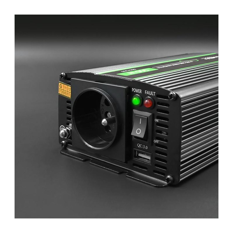 Przetwornica napięcia Qoltec Monolith |300W | 600W | 24V na 230V | Czysty