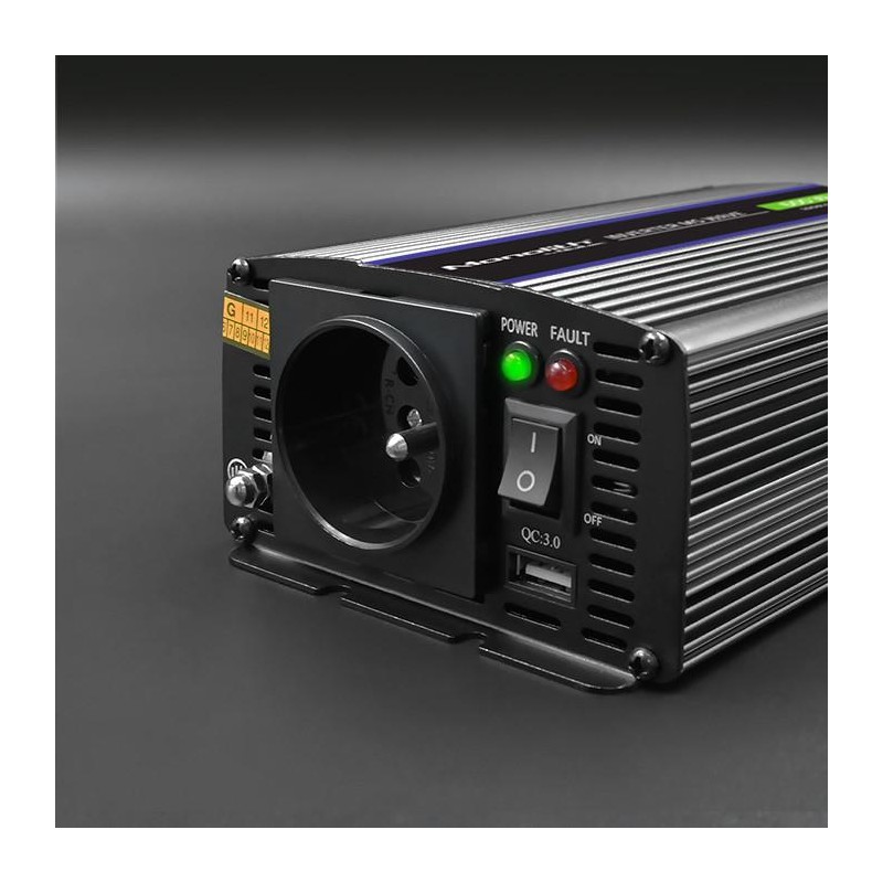 Przetwornica napięcia Qoltec Monolith 600 MS Wave | 12V na 2… | PartsPC.pl