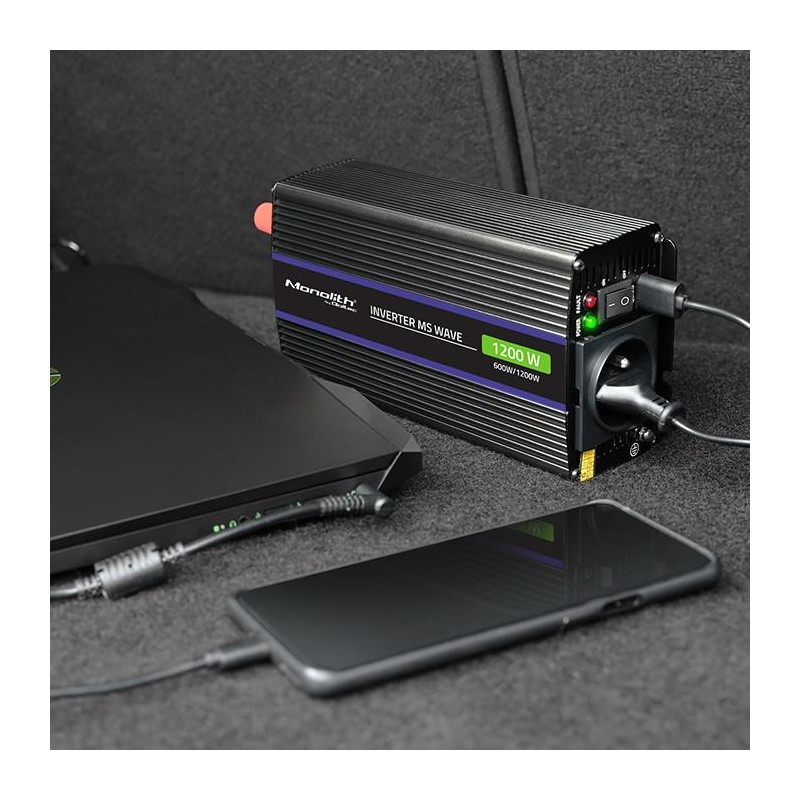 Przetwornica napięcia Qoltec Monolith 1200 MS Wave | 12V na … | PartsPC.pl