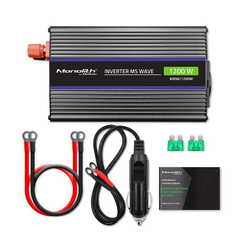Przetwornica napięcia Qoltec Monolith 1200 MS Wave | 12V na … | PartsPC.pl