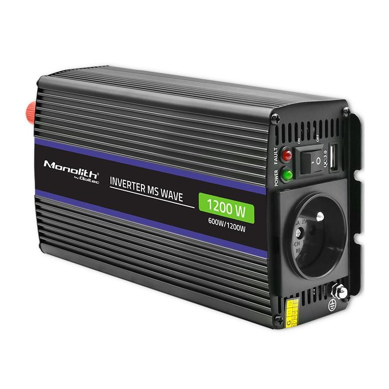 Przetwornica napięcia Qoltec Monolith 1200 MS Wave | 12V na … | PartsPC.pl