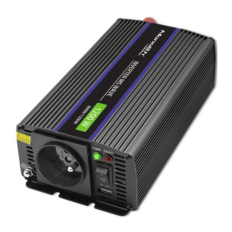 Przetwornica napięcia Qoltec Monolith 1200 MS Wave | 12V na … | PartsPC.pl