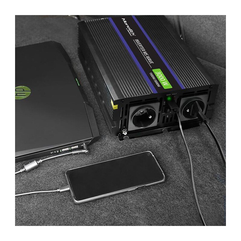 Qoltec Przetwornica napięcia Monolith 3000 MS Wave | 12V na … | PartsPC.pl