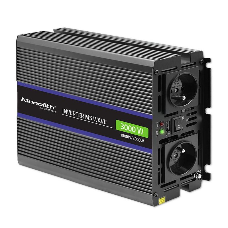 Qoltec Przetwornica napięcia Monolith 3000 MS Wave | 12V na … | PartsPC.pl