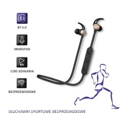Słuchawki z mikrofonem Qoltec bezprzewodowe sportowe | BT 5.… | PartsPC.pl
