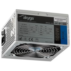 Zasilacz ATX 500W Akyga Basic AK-B1-500 Fan12cm P4 3xSATA PC… | PartsPC.pl