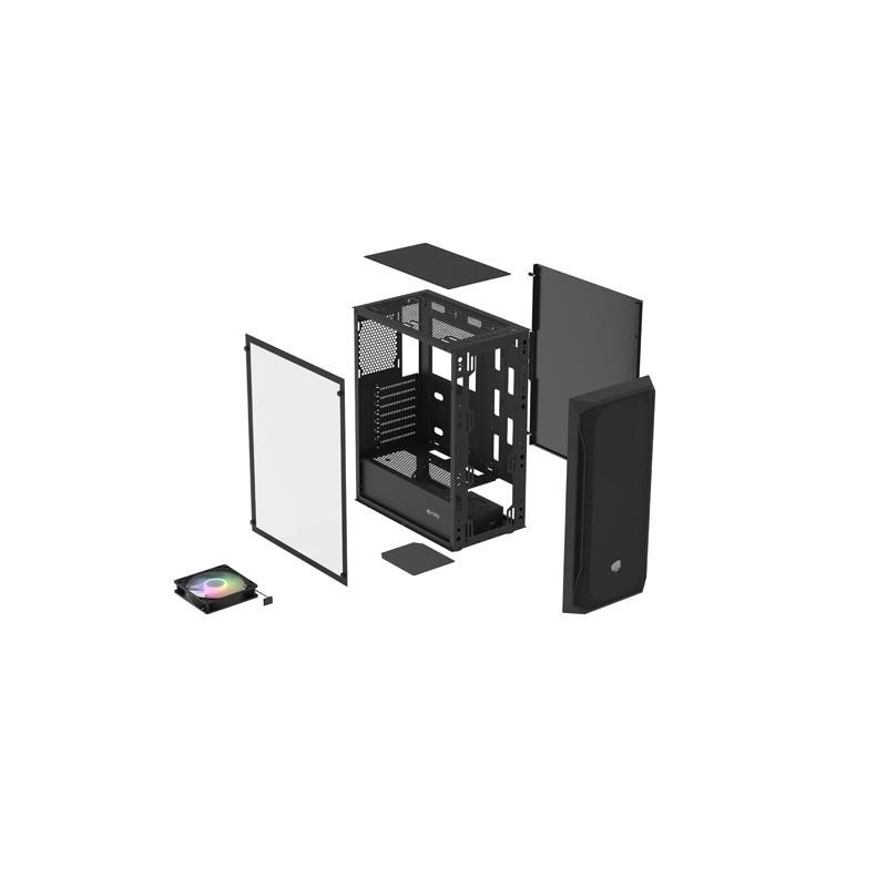 Obudowa Fury SHOBO SH4 RGB ATX Midi Tower z oknem czarna | PartsPC.pl