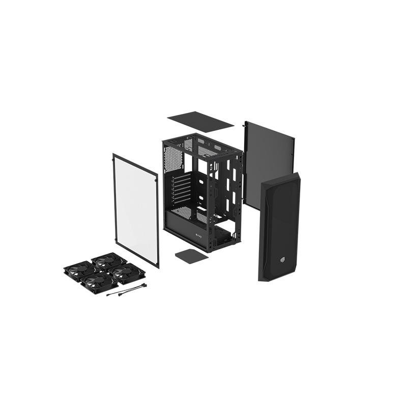 Obudowa Fury SHOBO SH4F ATX Midi Tower z oknem czarna | PartsPC.pl