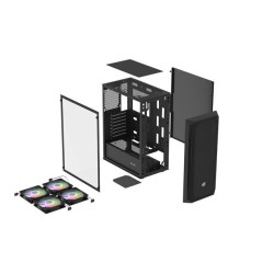 Obudowa Fury SHOBO SH4F RGB ATX Midi Tower z oknem czarna | PartsPC.pl