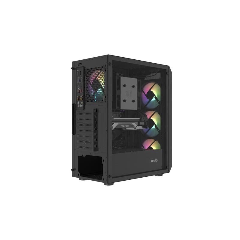 Obudowa Fury SHOBO SH4F RGB ATX Midi Tower z oknem czarna | PartsPC.pl
