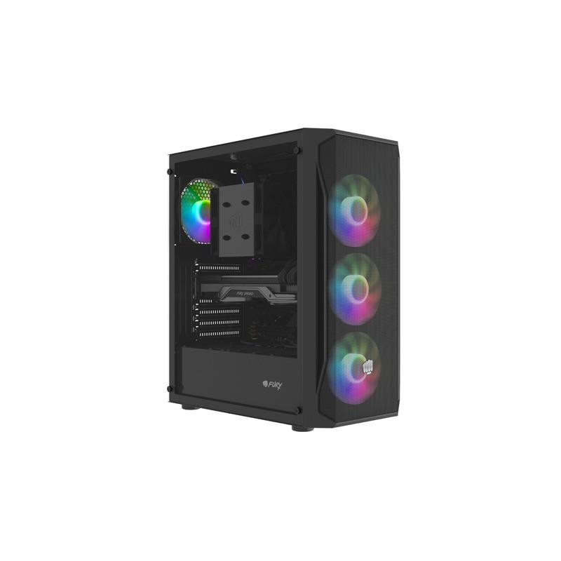 Obudowa Fury SHOBO SH4F RGB ATX Midi Tower z oknem czarna | PartsPC.pl