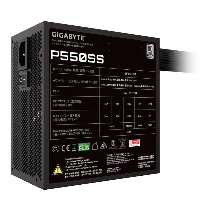 Zasilacz Gigabyte GP-P550SS 550W 120mm 80+Silver aPFC | PartsPC.pl
